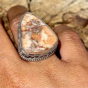 Birdseye Jasper Ring Size 7